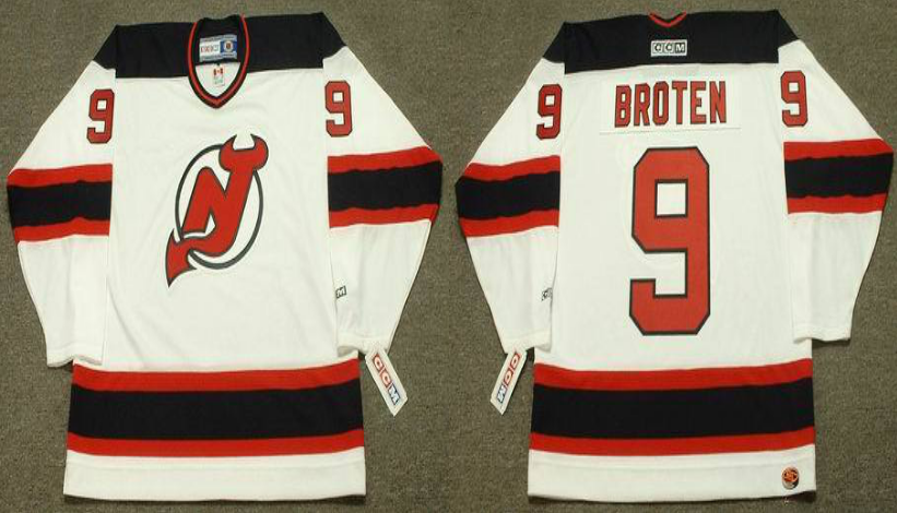 2019 Men New Jersey Devils 9 broten white CCM NHL jerseys